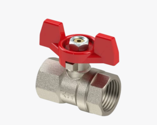 სურათი 27390 RTP ბურთულიანი სარქველი სპილენძის 1/2" ვ/ფ PN25 პეპლისებრი სახელურით