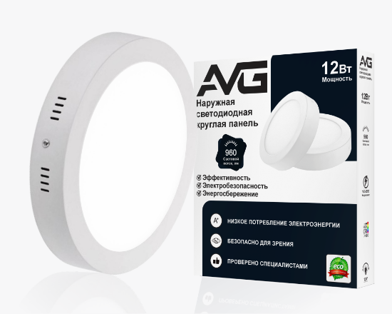 სურათი მრგვალი ზედაპირის პანელი 12W-4K