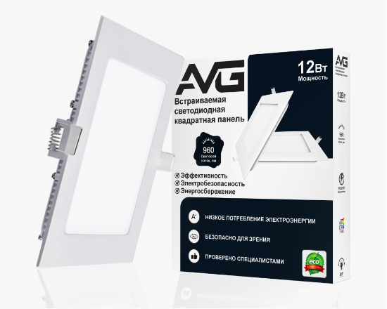 სურათი ოთკუთხედი ჩაღრმავებული პანელი 12w-6k