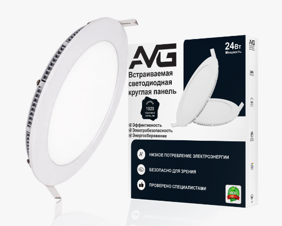 სურათი მრგვალი ჩაღრმავებული პანელი 24W-4K