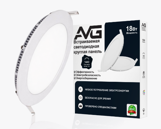 სურათი მრგვალი ჩაღრმავებული პანელი 18W-6K