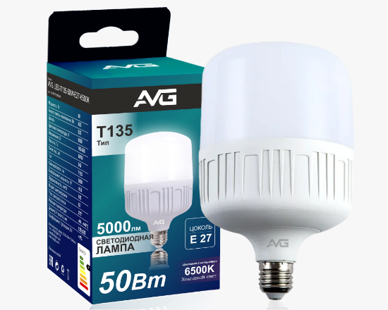 სურათი AVG ნათურა T135-50W-E27-6K
