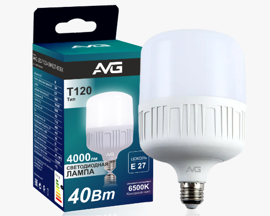 სურათი AVG ნათურა T120-40W-E27-6K