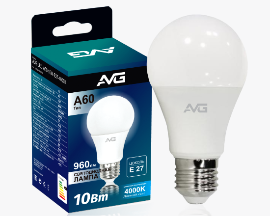 სურათი AVG ნათურა A60-10w-E27-4K