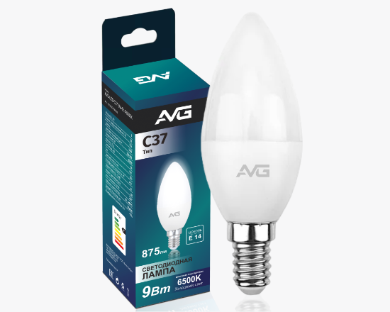 სურათი AVG ნათურა C37-9W-E14-6K