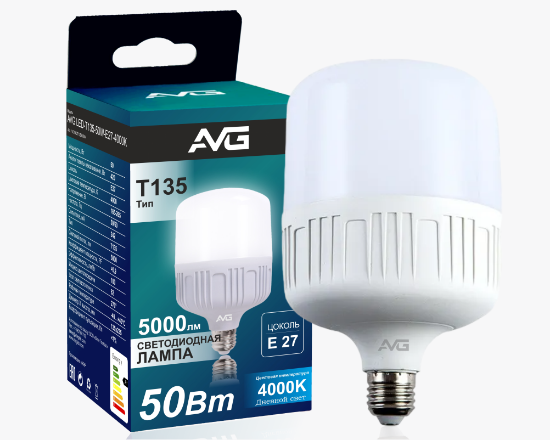 სურათი AVG ნათურა T135-50W-E27-4K