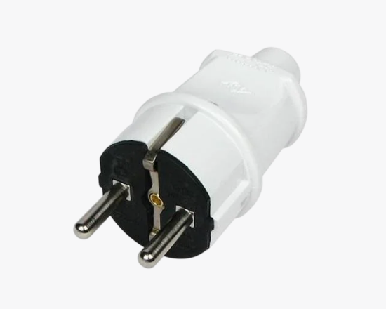 სურათი MK-02 თეთრი შტეფსელი დამიწებით