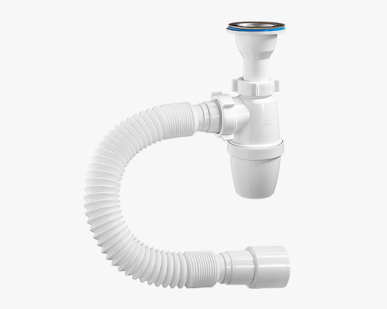 სურათი A-32089 Orio ბოთლის სიფონი პატარა კორპუსით 1 1/4 х 40 მოქნილი მილით 40-40/50