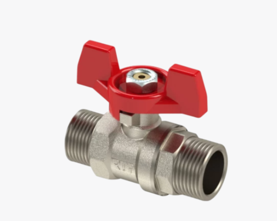 სურათი 36170 RTP ბურთულიანი სარქველი სპილენძისგან 1/2" მ/მ PN25 პეპლისებრი სახელურით