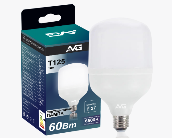 სურათი AVG Led Bulb T125-60W-E27-6K