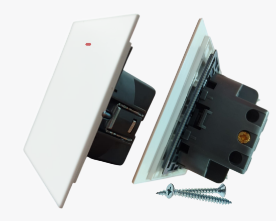 სურათი CC-PJ-03 1-gang switch white with indicator