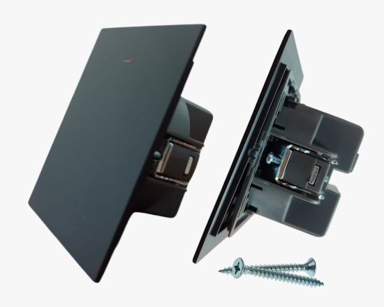 სურათი CC-PJ-03 1-gang switch black with indicator