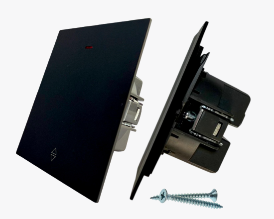 სურათი CC-PJ-12 1-gang reverse-switch black with indicator