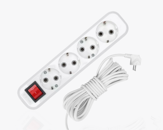 სურათი MGP-228 Extension socket with 10m wire 4-gang with grounding ON/OFF